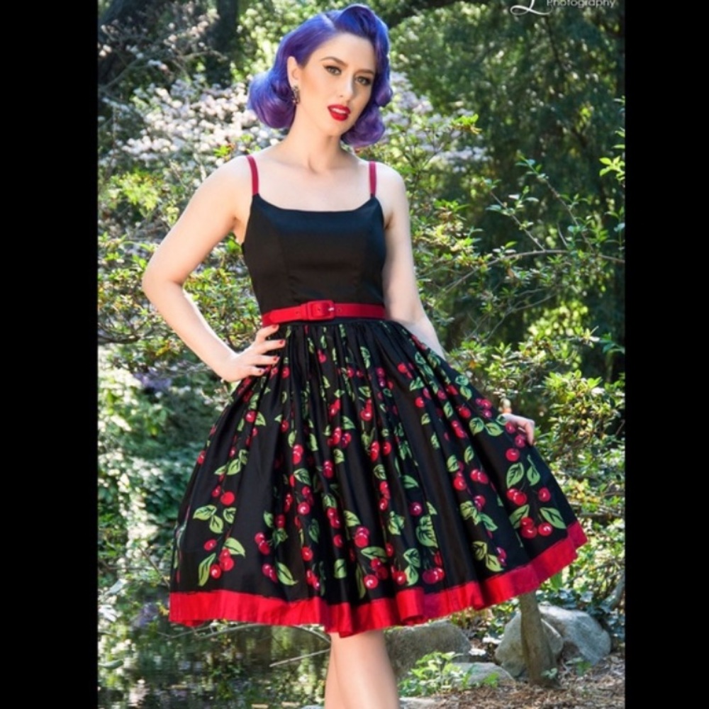 Pinup Girl Clothing Jenny Dress in Cherry Print